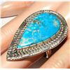 Image 4 : Navajo Statement Turquoise Ring Size 9 Sterling Etsitty