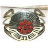 Image 1 : Massive Navajo Coral Cluster Bracelet Sterling Silver