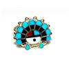 Image 1 : Zuni Sunface Ring Size 6.5 Sterling Silver Turquoise