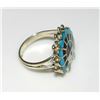 Image 2 : Zuni Sunface Ring Size 6.5 Sterling Silver Turquoise