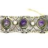 Image 3 : VTG TAXCO Amethyst Panel Bracelet Sterling Silver