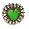 Image 1 : Navajo Cluster Heart Ring Sz 8 Emerald Valley Turquoise
