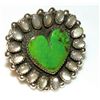 Image 2 : Navajo Cluster Heart Ring Sz 8 Emerald Valley Turquoise