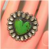 Image 5 : Navajo Cluster Heart Ring Sz 8 Emerald Valley Turquoise