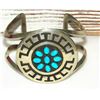 Image 1 : Massive Navajo Turquoise Cluster Bracelet Sterling