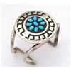 Image 2 : Massive Navajo Turquoise Cluster Bracelet Sterling