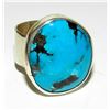 Image 1 : Navajo Kingman Turquoise Ring Size 9 Sterling Silver