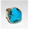 Image 2 : Navajo Kingman Turquoise Ring Size 9 Sterling Silver