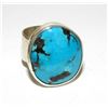 Image 3 : Navajo Kingman Turquoise Ring Size 9 Sterling Silver