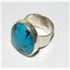 Image 4 : Navajo Kingman Turquoise Ring Size 9 Sterling Silver