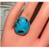 Image 5 : Navajo Kingman Turquoise Ring Size 9 Sterling Silver
