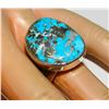 Image 6 : Navajo Kingman Turquoise Ring Size 10 Sterling Silver