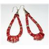 Image 3 : Santo Domingo Red Spiny Jacla Earrings Sterling Silver
