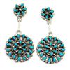 Image 2 : Zuni Cluster Dangle Earrings Sterling Silver Sleeping