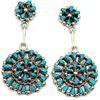 Image 3 : Zuni Cluster Dangle Earrings Sterling Silver Sleeping