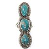 Image 1 : Old Pawn Navajo Turquoise Statement Ring Size 6.5