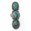 Image 2 : Old Pawn Navajo Turquoise Statement Ring Size 6.5