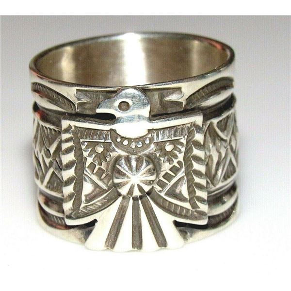 Navajo Thunderbird Ring Size 7 D. Cadman Sterling