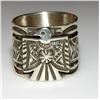 Image 2 : Navajo Thunderbird Ring Size 7 D. Cadman Sterling