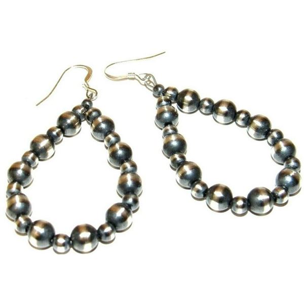 Navajo Sterling Beads Earrings Native American Navajo