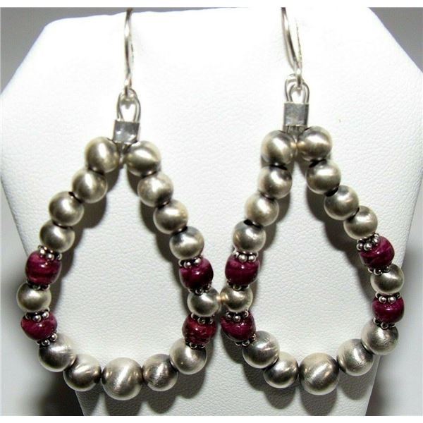 Navajo Pearls Purple Spiny Oyster Earrings Native