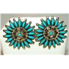 Image 1 : Navajo Turquoise Cluster Post Earrings Sterling Silver