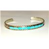 Image 2 : Zuni Turquoise Bracelet Inlay Sterling Native American