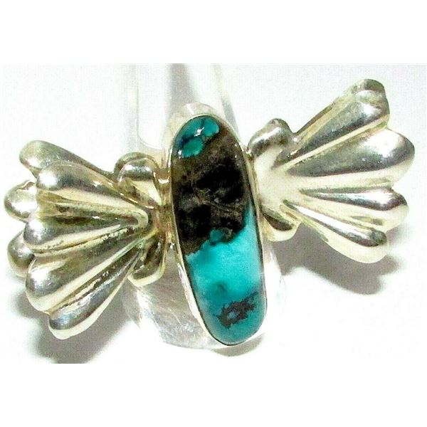 Navajo ADAM FIERRO Sterling Silver Turquoise BUTTERFLY