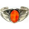 Image 1 : Navajo Orange Spiny Oyster Bracelet Sterling Silver