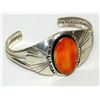 Image 4 : Navajo Orange Spiny Oyster Bracelet Sterling Silver