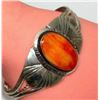 Image 6 : Navajo Orange Spiny Oyster Bracelet Sterling Silver