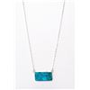 Image 3 : Navajo Sterling Silver Kingman Turquoise Bar Necklace