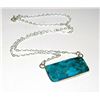 Image 4 : Navajo Sterling Silver Kingman Turquoise Bar Necklace