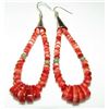 Image 1 : Santo Domingo Red Spiny Jacla Earrings Sterling Silver