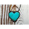 Image 1 : Navajo Large Heart Bar Necklace Kingman Turquoise