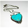 Image 4 : Navajo Large Heart Bar Necklace Kingman Turquoise