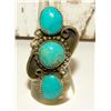 Image 3 : Navajo Royston Turquoise Cluster Ring Size 8 Sterling