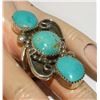 Image 5 : Navajo Royston Turquoise Cluster Ring Size 8 Sterling