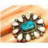 Image 5 : Navajo Turquoise MOP Cluster Ring Sz 7.5 Sterling