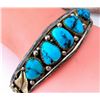 Image 5 : Old Pawn Navajo Turquoise Row Cuff Bracelet Sterling