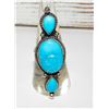 Image 3 : Navajo Turquoise Cluster Ring Size 7 Sterling Silver