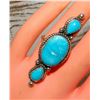 Image 5 : Navajo Turquoise Cluster Ring Size 7 Sterling Silver