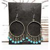 Image 2 : Navajo Turquoise Dangle Earrings Sterling Silver Native