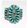 Image 1 : VTG Zuni Dishta Turquoise Cluster Ring Size 9 Sterling