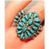 Image 4 : VTG Zuni Dishta Turquoise Cluster Ring Size 9 Sterling