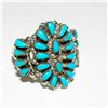 Image 6 : VTG Zuni Dishta Turquoise Cluster Ring Size 9 Sterling