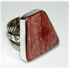 Image 3 : Native American Red Spiny Ring Sz 6 San Felipe Sterling