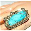 Image 7 : Huge Navajo Dry Creek TURQUOISE Adjustable Ring