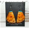 Image 1 : Santo Domingo Orange Spiny Oyster Shell Slab Earrings
