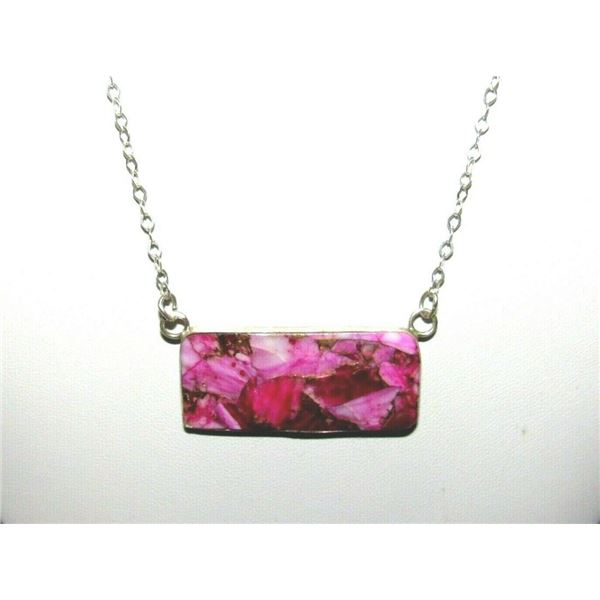 Navajo Purple Spiny Oyster Bar Necklace Sterling Silver